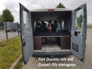 Fiat Ducato mit B4f Carpet-Filz Steingrau