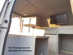 B4f Carpet-Filz Verkleidung im Campern in Steingrau