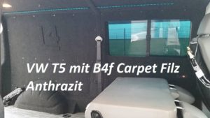 VW T5 mit langem Radstand und Innenverkleidung mit B4f Carpet-Filz